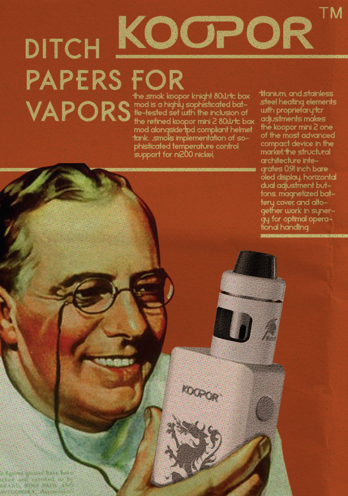 Image of my 50's ad for Koopor Vape